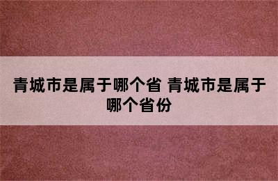 青城市是属于哪个省 青城市是属于哪个省份